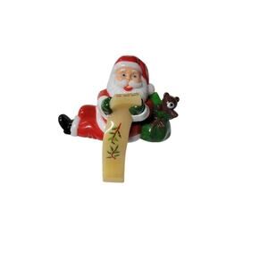 Vintage Christmas Stocking Holder Santa with his List Vintage Holiday Decor
